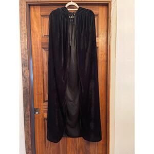 VGLOOK VELVETEEN LONG CAPE WITH HOOD